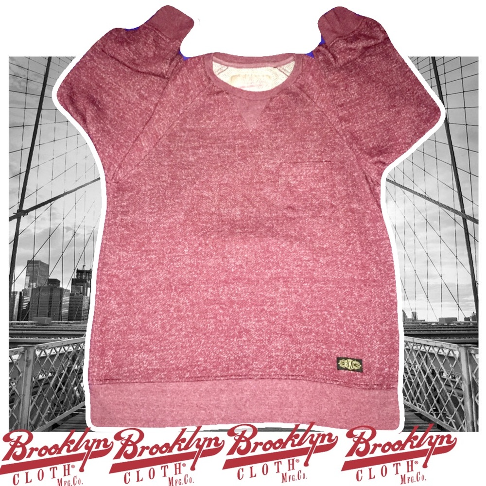 BROOKLYN CLOTH Mens Large Maroon Textured Sweater